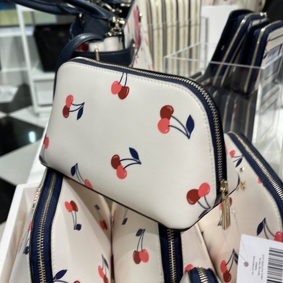 Kate Spade Dancing Cherrie Small Cosmetic Case Cream Multi - Picture 10 of 16